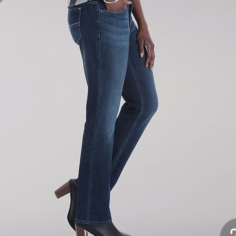 Lee Riders Midrise Straight Leg Dark Wash Jeans